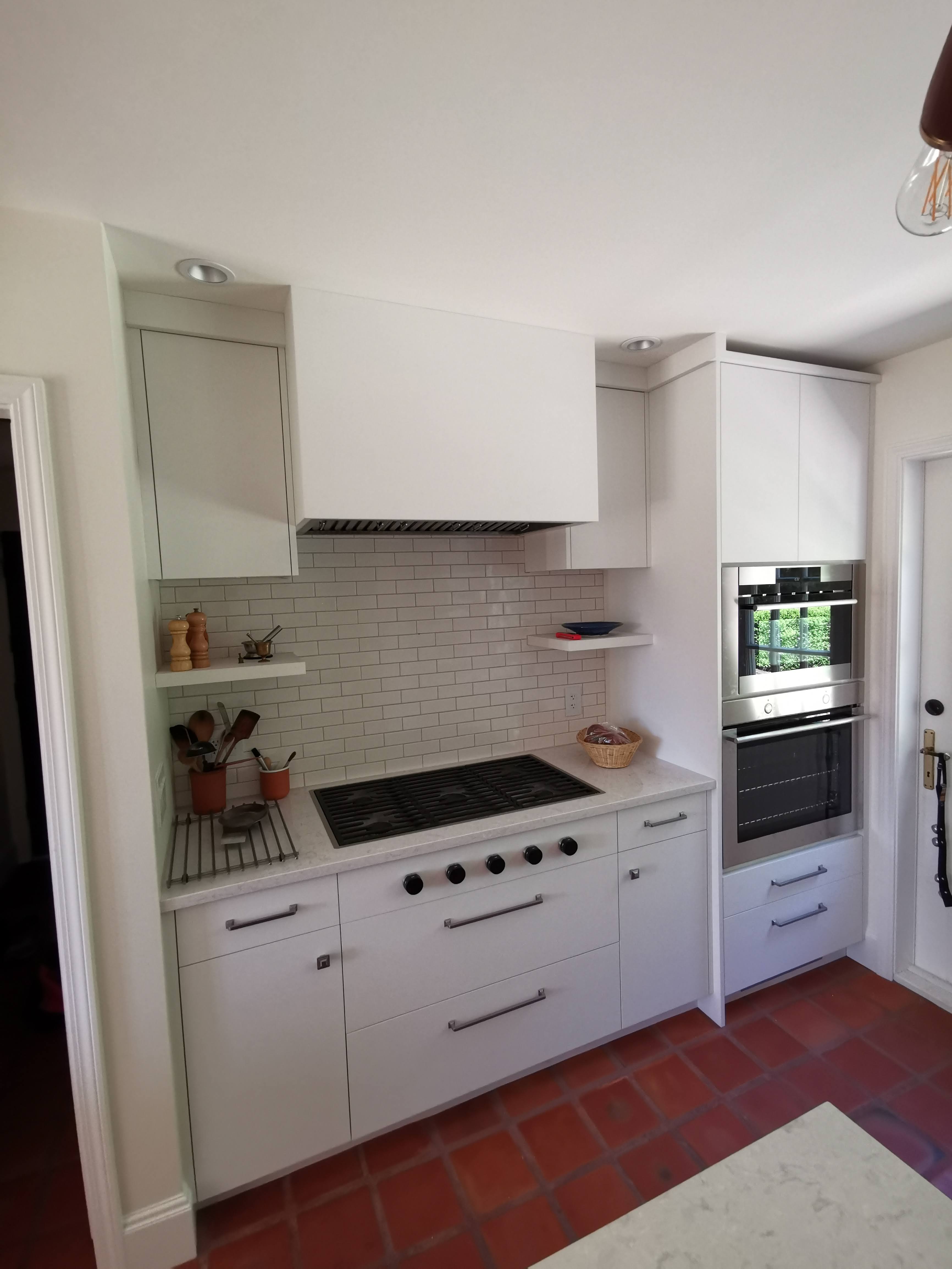 Matte white cabinetry