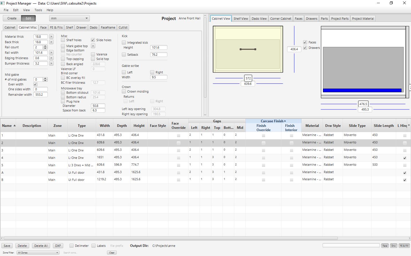 CabSuite parametric design software